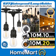Waterproof Lamp Holder Outdoor LED String Light 10MTR E27 Cafe Garden Weatherproof Hanging Bulb Sock