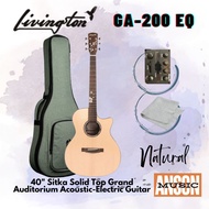 Livingston GA-200 EQ 40" Sitka Solid Top Grand Auditorium Acoustic-Electric Guitar, Rosewood FB - Na