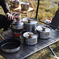 Set Periuk Cerek Luaran Kuali Mudah Alih Periuk Memasak Perkhemahan Alat Memasak Memasak Kereta 4.6