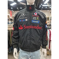 McLaren F1 Racing-Inspired Black Bomber Jacket