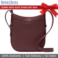 Kate Spade Handbag In Gift Box Pebbled Leather North South Crossbody Bag Cherrywood # K7306