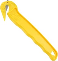 Thornton's Office Supplies Disposable Film Cutter, Sharp &amp; Durable Steel Blade, Safe and Efficient Cutting Design for Shrink Wrap, Stretch Wrap, Tape, and Plastic Straps, Yellow, 300-Count