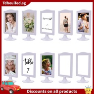 [In Stock]Double Sided Standing Picture Frames 4x6 Inch 2 Side Pedestal Picture Frames Plastic White