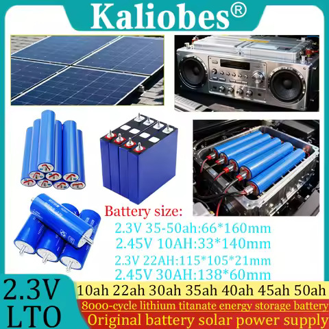 2.3v/2.45v 10Ah 22Ah 30Ah 35Ah 40Ah 45ah 50ah lto 66160 lithium titanate battery DIY 12V solar speak