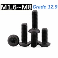 Grade12.9 Hex Socket Round Button Head Screws M1.6 M2 M2.5 M3 M4 M5 M6 M8