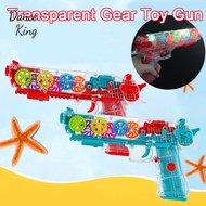 transparent gear gun children electric toy mechanical gun light music children toy