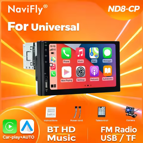 NaviFly ND8-CP 1 Din Car MP5 Autoradio Carplay Android Auto Multimedia Video Player 7inch Touch Scre