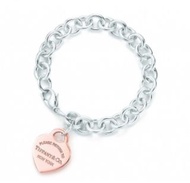 專櫃購買，Tiffany & co  metal玫瑰金愛心吊墬  925純銀 手鍊