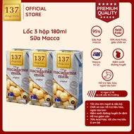 [LỐC 3 HỘP 180ML] Sữa Hạt Mắc Ca Nguyên Chất 137 Degrees Không Đường Thái Lan Dinh Dưỡng Healthy