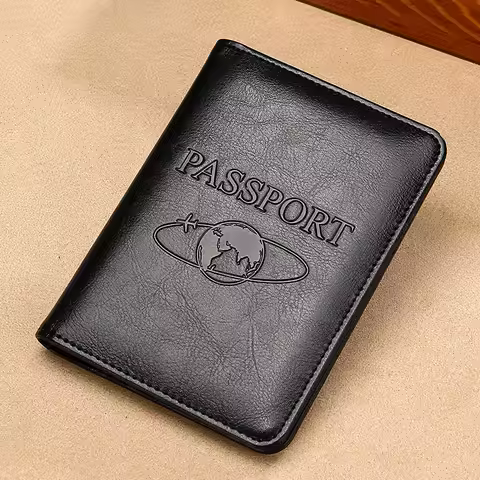 Genuine Leather Passport Holder - RFID Blocking Travel Wallet for Passport & Tickets, Multifunctiona