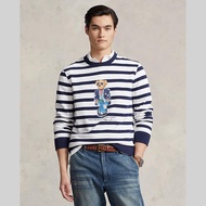 Polo Ralph Lauren เสื้อสเวตเตอร์ผู้ชาย Pullover-Polo Bear Striped Fleece Sweatshirt รุ่น MNPOKNI16823005 สีขาว