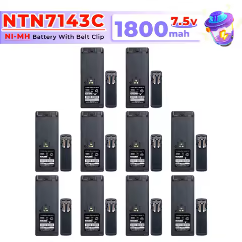 10PCS Replacement Battery 1800mAh Ni-MH NTN7143 NTN7144 Battery for Motorola HT1000 HT6000 MTS2000 M