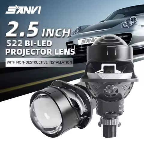 SANVI S22 2.5 Inch Bi Led Projector Lens Led Light H4 H7 9005 9006 Car Headlight Bulb High Low Beam 