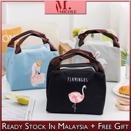 Ready Stock MICOLE SB2454 Cute Cartoon Flamingo Thermal Lunch Bag Outdoor Food Insulated Lunch Box C
