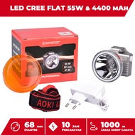 AOKI Senter Kepala Professional Premium Metallic paint Cas 55 Watt LED CREE FLAT Murah Super terang