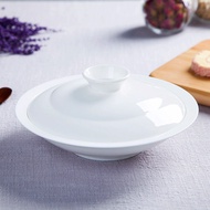 Jingdezhen White Soup Plate Deep Plates Plate with Lid For Home Bone China Meal Pure White Porcelain Dinner Plate 8-Inch Combination Device