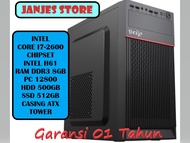 CPU KOMPUTER MURAH INTEL CORE I7-2600 RAM 8GB SSD 512GB HDD 500GB COMPUTER PC BARU RAKITAN