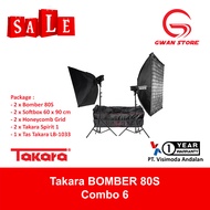 Takara BOMBER 80S Professional LED Lighting Studio Photo / Photo Video Light 80W - COMBO 6