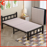 [kline]Foldable Bed Frame Single Bed Family Lunch Break Nap Bed Office Portable Rental House Iron Bed Wooden Bed Simple Bed