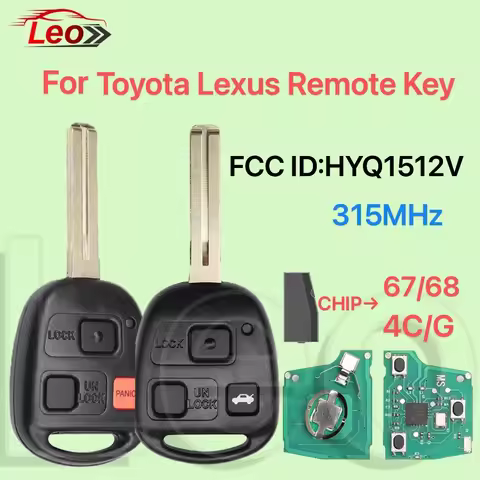 Leo FCC ID:HYQ1512V 315MHz G/67/68/4C-CHIP Car Remote Key For Toyota Lexus IS300 GS300 GS430 GX470 L