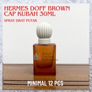 Hermes Brown 30ML Glass Perfume Bottle Cap Kubah Rotary Drat Spray - 30ML GLASS EMPTY PERFUME BOTTLE