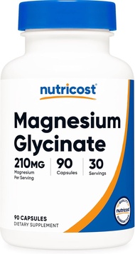 Nutricost Magnesium Glycinate Viên magie hữu cơ hỗ trợ giấc ngủ hệ xương cơ bắp 90 Viên của Mỹ