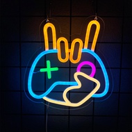 cod Game Zone Neon Sign Gamepad Shaped LED Neon Sign for Gamer Room Decor Game On Neon Sign for Boys