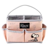 Snoopy 史努比 卡通 粉紅色 化妝品收納架 收納箱 收納籃 手提籃 嬰兒物品 雜物箱