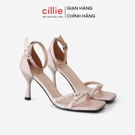 Cillie Women's Sandals High Heel Square Toe Stone Strap Stiletto Heel 7cm SD11