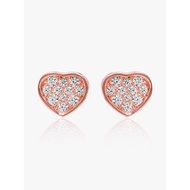 925 Rose Gold CZ Heart Earring
