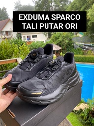 sepatu exduma taliputar/sepatu exduma black tali biasa