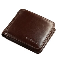 JA9 【100%GEN Cowhide Leather】ManBang Brand Hot Sale Men's Wallet Luxury 100%ORI Short Tri-Fold First