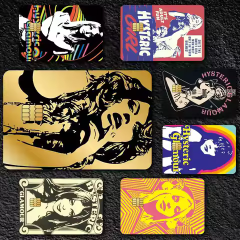 Fashion H-Hysteric Glamour Credit Card Skin Stickers for Bank Card Bus Metro Card Sticker Waterproof