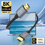 MOSHOU HDMI 2.1 Cable Ultra High Speed TPE HDMI Cord 4K@120Hz 8K@60Hz HDCP 2.2 &amp; 2.3 HDR 10 eARC for Laptop Monitor UHD TV ROKU