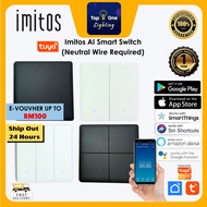 Imitos AI Smart Switch (Neutral Wire Required) Wall Switch 1 2 3 4 Gang | Bluetooth WiFi Smart Home 