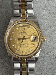 Tudor Prince Date+Day 76213 金剛自動布紋石面，95 %新，淨表！