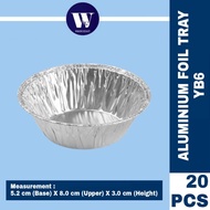 [20PCS] ALUMINIUM FOIL TRAY YB6 | EGG TART TRAY