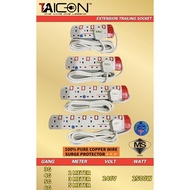 ‼️TAICON EXTENSION WIRE SOCKET WITH SIRIM (SURGE PROTECTOR⚡️)(SOCKET SIRIM NOT ST)(PLUG TOP SIRIM)