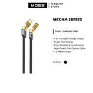 MOSS Mecha Series 4 In 1 Fast Charger Charging Cable Data Type C (PD 27W/PD 65W)
