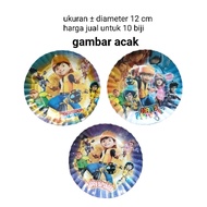12cm Round Birthday Paper Plate Contains 10 Sheets Of Boboiboy Boboi Boy Characters