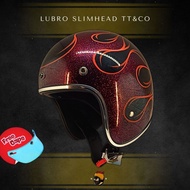 Retro Slimhead Helmet Lubro TT&CO Glitter Red Fire SNI Limited Edition Mr Helm