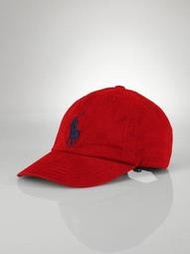 [娃娃衣飾屋] 美國 RALPH LAUREN POLO 大男童紅色繡大馬棒球帽