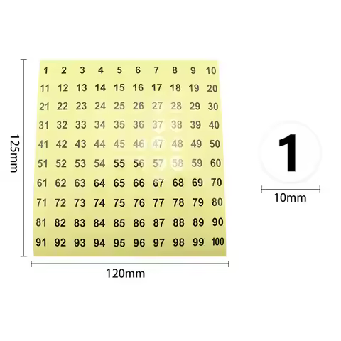 10 Sheets 1cm Clear Sticker 1-100 Numbers Round Stickers Small Numbers Sticker Round Transparent Sti