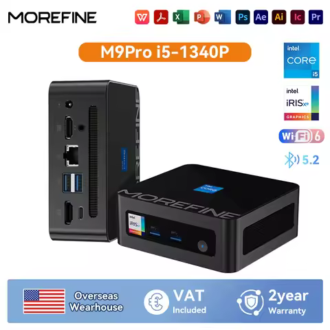 MOREFINE M9 Pro Mini PC with 13th Gen Core i5-1340P 16GB DDR4 RAM1TB PCIe4.0 NVME SSD Desktop Comput