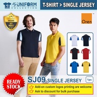 [Original Brand] Oren Sport SJ09 Unisex Single Jersey Short Sleeve Collar Shirt / Customize Logo T-S