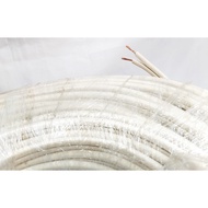 ♞ELECTRICAL FLATCORD EXTENSION DUPLEX WIRE, #14-AWG 2.0mmx2 PURE COPPER, WHITE