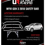 ULTRA RACING SAFETY BAR PERODUA MYVI 2018 GEN 3 M800 FRONT STRUT/ENGINE BAR AND REAR ANTI ROLL BAR