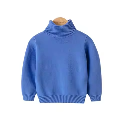 Baby Girl Boy New Sweaters Autumn Winter Children Toddler Jumper Knitted Pullover Turtleneck Warm Ou