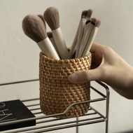 Rattan Storage Tube Makeup Brush Storage Tube Dressing Table Storage Basket Desktop Storage Tube