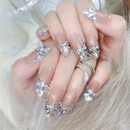 Wearing Nails Finished Manicure Nails Fake Nails Fake Nails Flashing Diamonds Gentle Bridal Manicure
